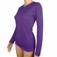 thumbnail image 2 of Women's Crew Neck Long Sleeve Shirts Basic Loose Fit Layering Top Casual Solid Color Spring Trendy Blouse 2026 Dressy Lightweight Comfy Outfits Going Out Tops Ladies Fashion Trendy, 2 of 4