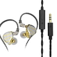 thumbnail image 1 of QKZ 3.5mm Auriculares con cable Fitness Deportes HiFi Auriculares con sonido estéreo Control de línea de 2 pines Tableta Auriculares para computadora con micrófono Dorado sidaley EL005362-03B, 1 of 2