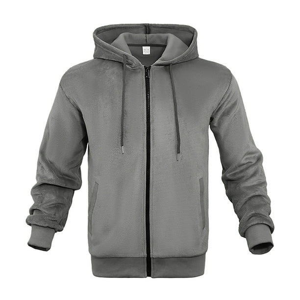 WILLBEST Sudaderas para Hombre, Otoño e Invierno, Suéter Holgado con Cremallera y Capucha, Informal, Tipo Cárdigan XXGrande