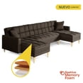 thumbnail image 2 of Sala Modular Doble Chaise Makora Travis con Memory Foam Color Chocolate Lino Respaldo Reclinable de 3 Posiciones, 2 of 7