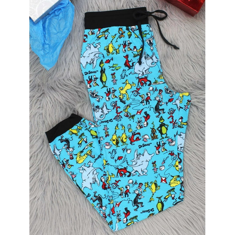 Dr. Seuss Characters Grinch Cat in the Hat Mens Holiday Jogger Pajama Pant MF22PT51