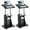 Black, variant on Costway Set of 2 Height Adjustable Standing Desk Mobile Podium w/Tilt Top & Door Cabinet