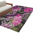 thumbnail image 6 of Spring Floral Area Rug 3x5 Washable Rug Non Slip Pink Purple Lily Dandelion Leaves Botanical Large Area Rug Indoor Floor Carpet for Entryway Bedroom Kitchen Living Room Home Office Dining Room, 6 of 8
