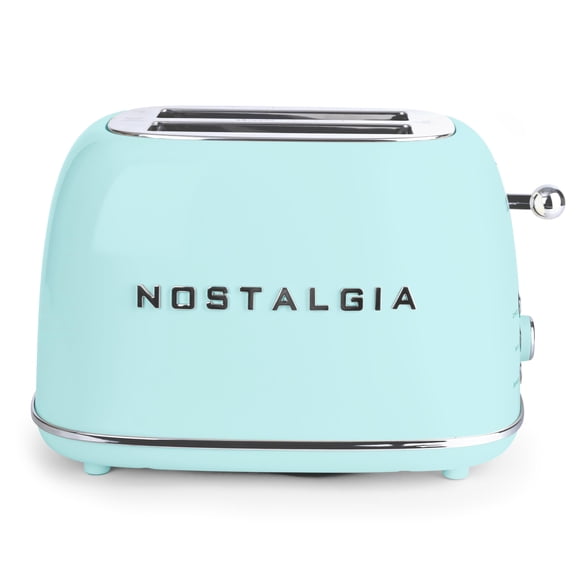 Tostadora Nostalgia 2 Rebanadas Aqua con Función de Descongelar y Bagel - 6 Niveles