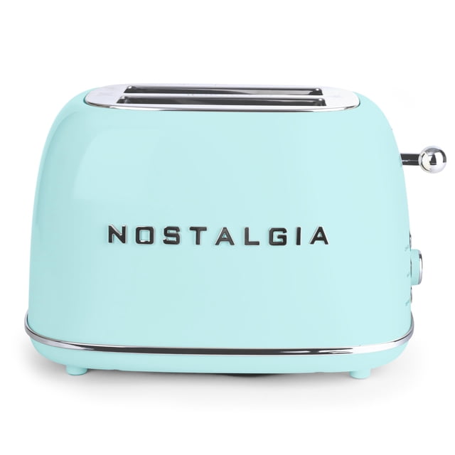 Tostadora Nostalgia 2 Rebanadas Aqua con Función de Descongelar y Bagel - 6 Niveles