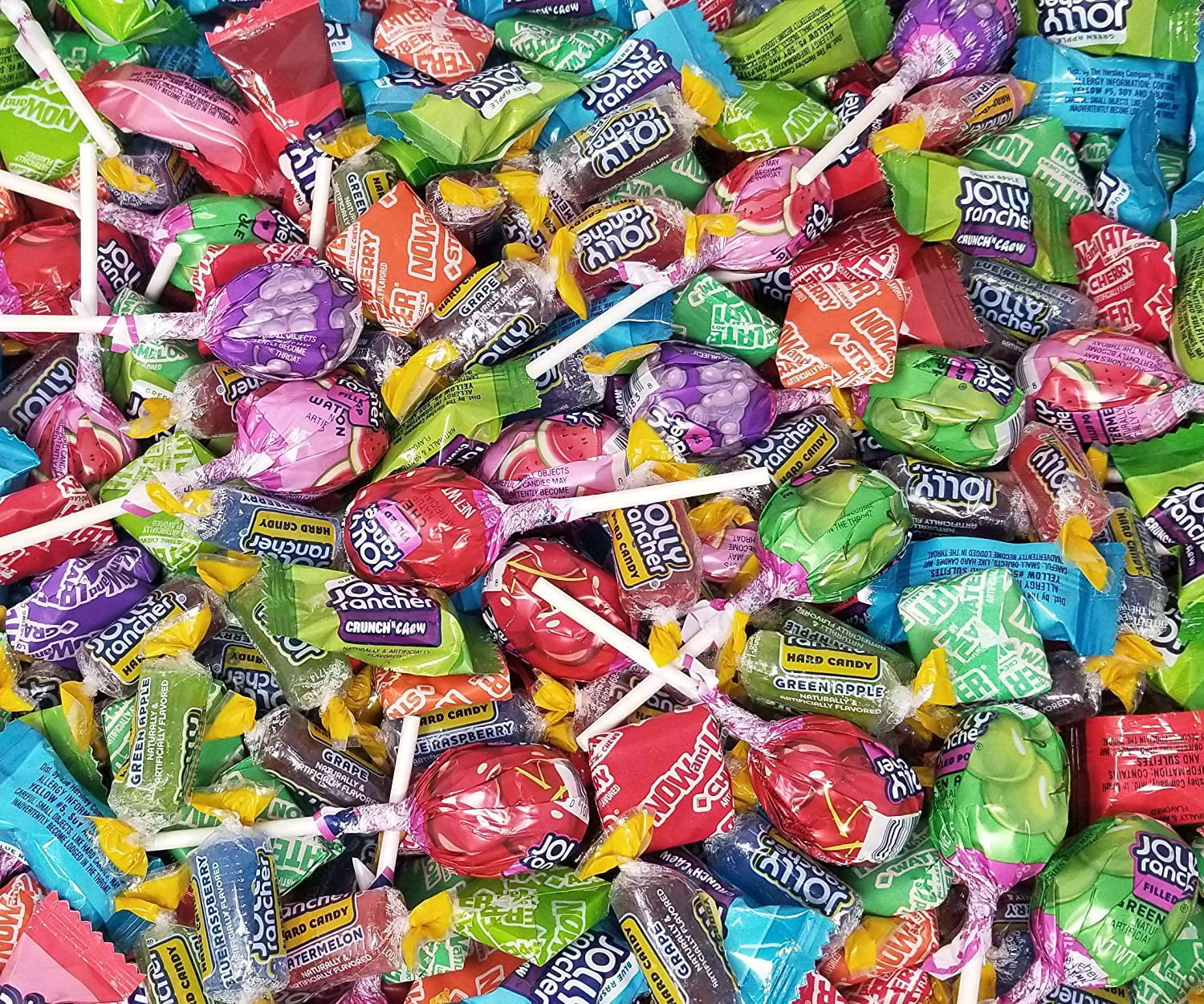 Jolly Rancher Crunch 'N Chew, Jolly Rancher Lollipops, Original Flavors Hard Candy, Now & Later Taffy Fruit Flavors, 3 Lbs