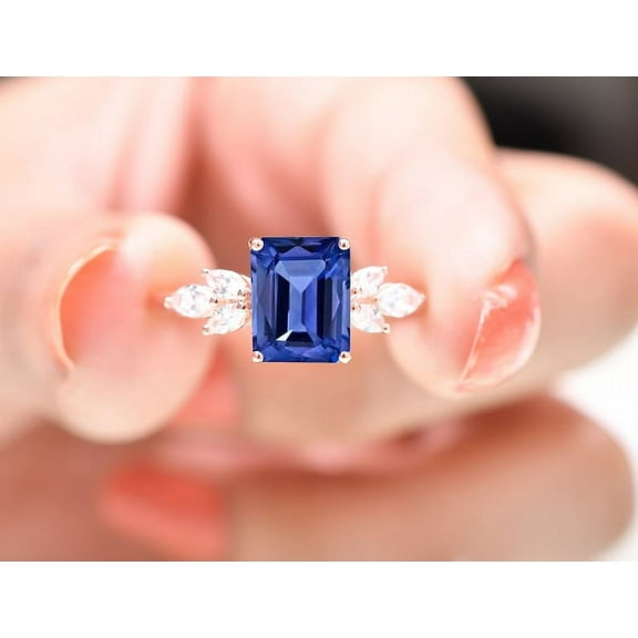 Beautiful Tanzanite Engagement Ring, Anniversary & Birthday Gifts, Tanzanite Bridal Ring, Blue Gemstone Ring, Marquise Flower Ring, Gifts