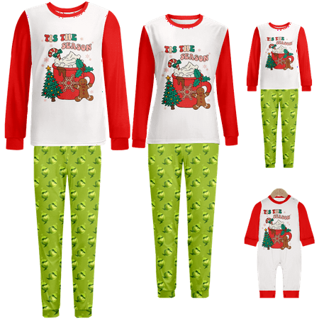 

Holiday Family Matching Christmas Pajamas Sleepwear Set Christmas Buffalo Plaid Stripe Printed Baby-Kids-Adult-Pet Size 2 Pieces Top and Pants Bodysuits Pajamas Set