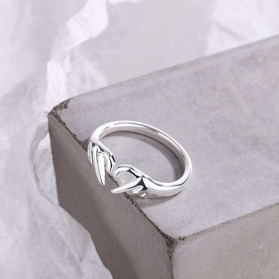 UPOUART Heart Shaped Rings Ring Alloy Adjustable 1Pack for Women Wedding 0.79*0.79in