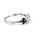 thumbnail image 2 of Simulated Cubic Zirconia Size-5 Art Deco Engagement Ring Marquise Simulated Black 925 Sterling Silver, 2 of 7