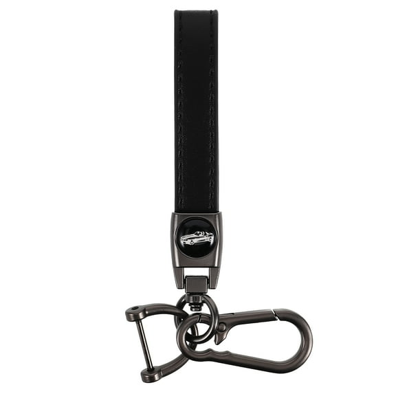 WASHWEPE 1Pcs Black Metal Car Keychain With Easy Access For Luxury Cars 5.7X0.8X0.6In