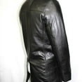 thumbnail image 4 of NOORA NEW 1970's Classic Men's Casual Overcoat Knee Length Style with buttons Black Real Leather Tre, 4 of 7