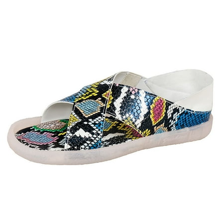 

Womens Ladies Shoes Snake Pattern Flat Heel Sandals Cross Casual Beach Sandals Summer Open Toe Slide Sandals Comfortable Flats Flip-Flops Sandal Casual Platforms Wedge Sandals Heeled Sandals A20196