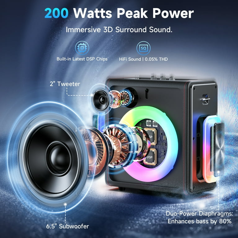 JYX, Portable Speaker Bluetooth, MS75, Party Outdoor with DJ