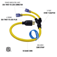 thumbnail image 3 of Clear Power 10/4 STOW 3 ft “Y” Power Adapter Extension Cord, Ideal for Generators & Inverters, Yellow, CP10139, 3 of 9