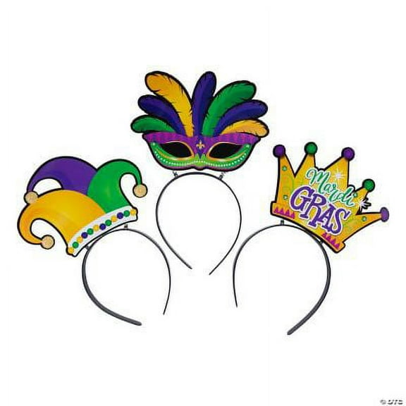 Mardi Gras Head Boppers, Mardi Gras, Apparel Accessories, 12 Pieces