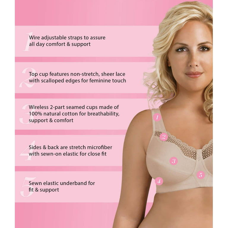 Exquisite Form Fully® Cotton Soft Cup Wirefree Bra With Lace - Style 5100535