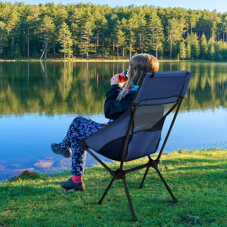 GVDV 2Pack Camping Chair Ultralight High Back Folding Aluminum Frame Built in Pillow Heavy Duty with Carry Bag Walmart