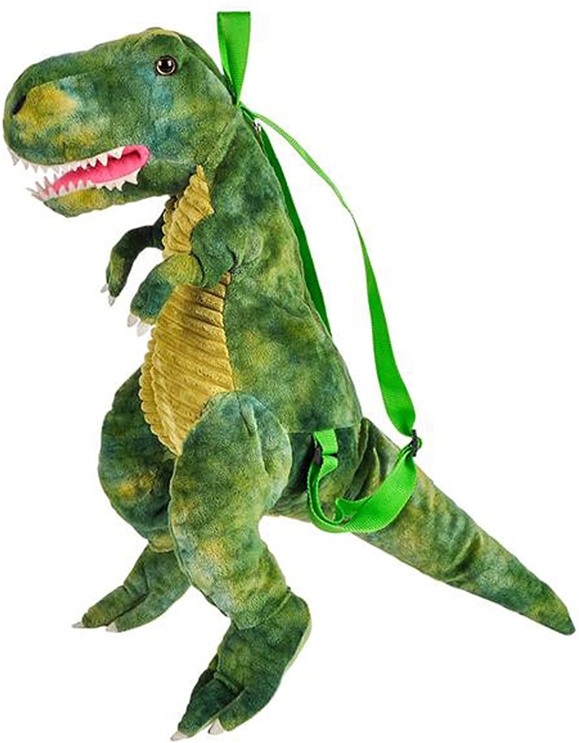 Kids' Dinosaur Backpack & Pink T-Rex Plush Toy — Rolling Bag