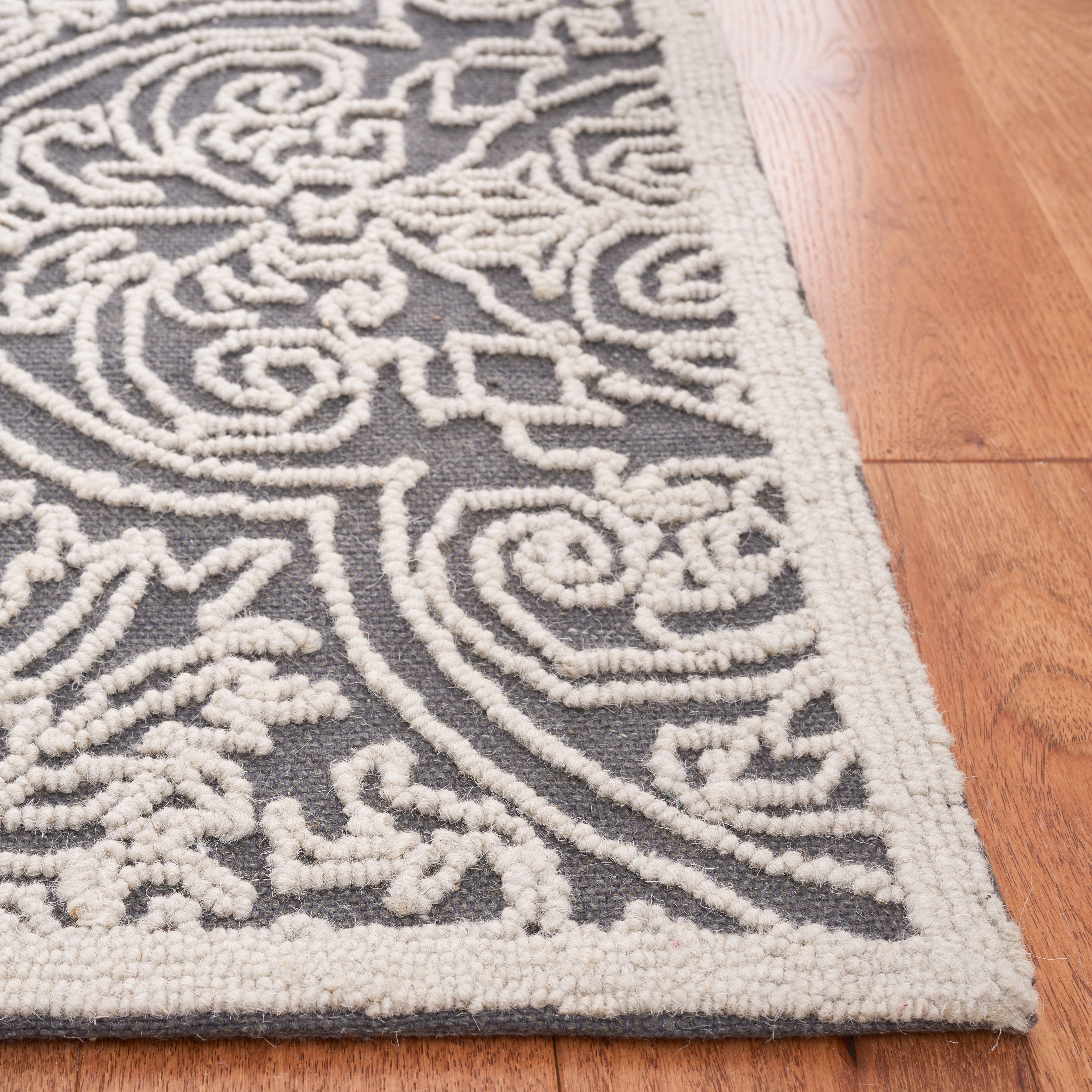 SAFAVIEH Trace Burton Geometric Runner Rug, Dark Grey/Light Grey, 2'3" x 12'