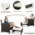 thumbnail image 6 of Sobaniilo 5 Piece Patio Furniture Set,Outdoor PE Wicker Patio Chair Two with Ottoman Underneath, Wicker Lounge Chair with Side Table, Beige, 6 of 8