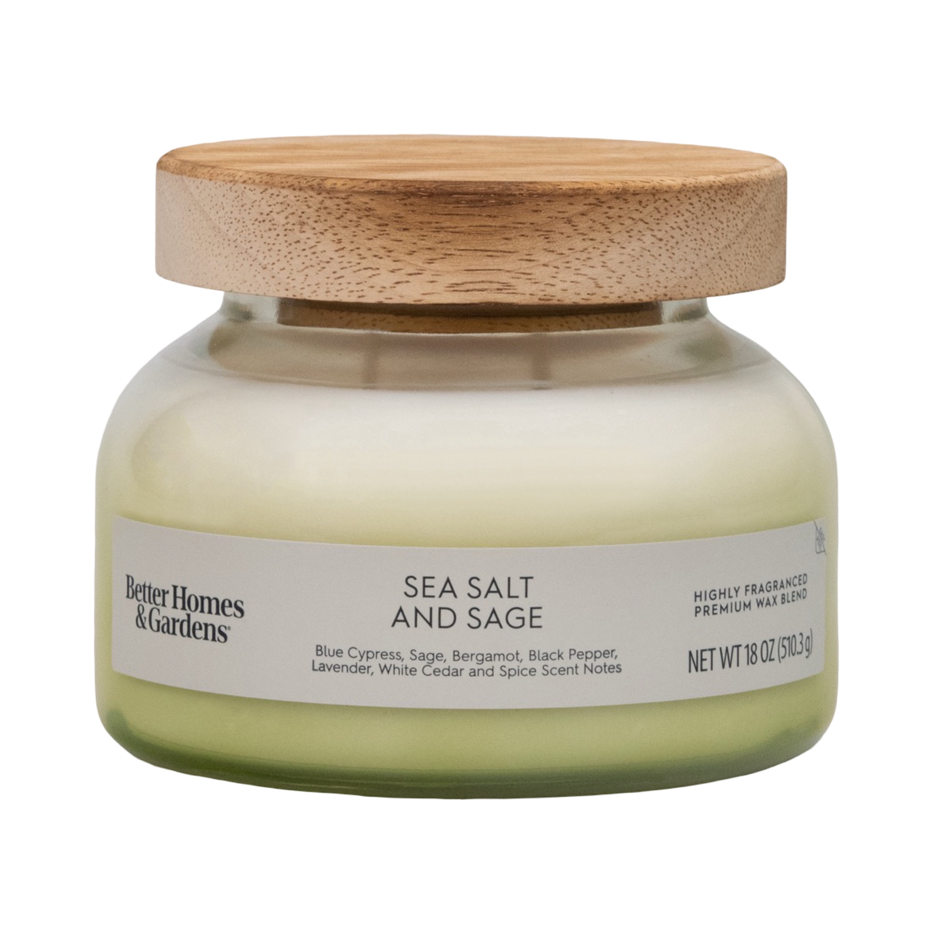 Better Homes & Gardens Sea Salt and Sage 2-Wick Ombre Jar Candle, 18 oz