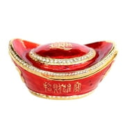 Big Bejeweled Red Feng Shui Ingot