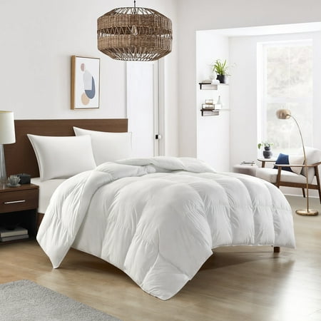 NY&C Home Halsey Comforter Stitched Lightweight Down Alternative Filling  King  White