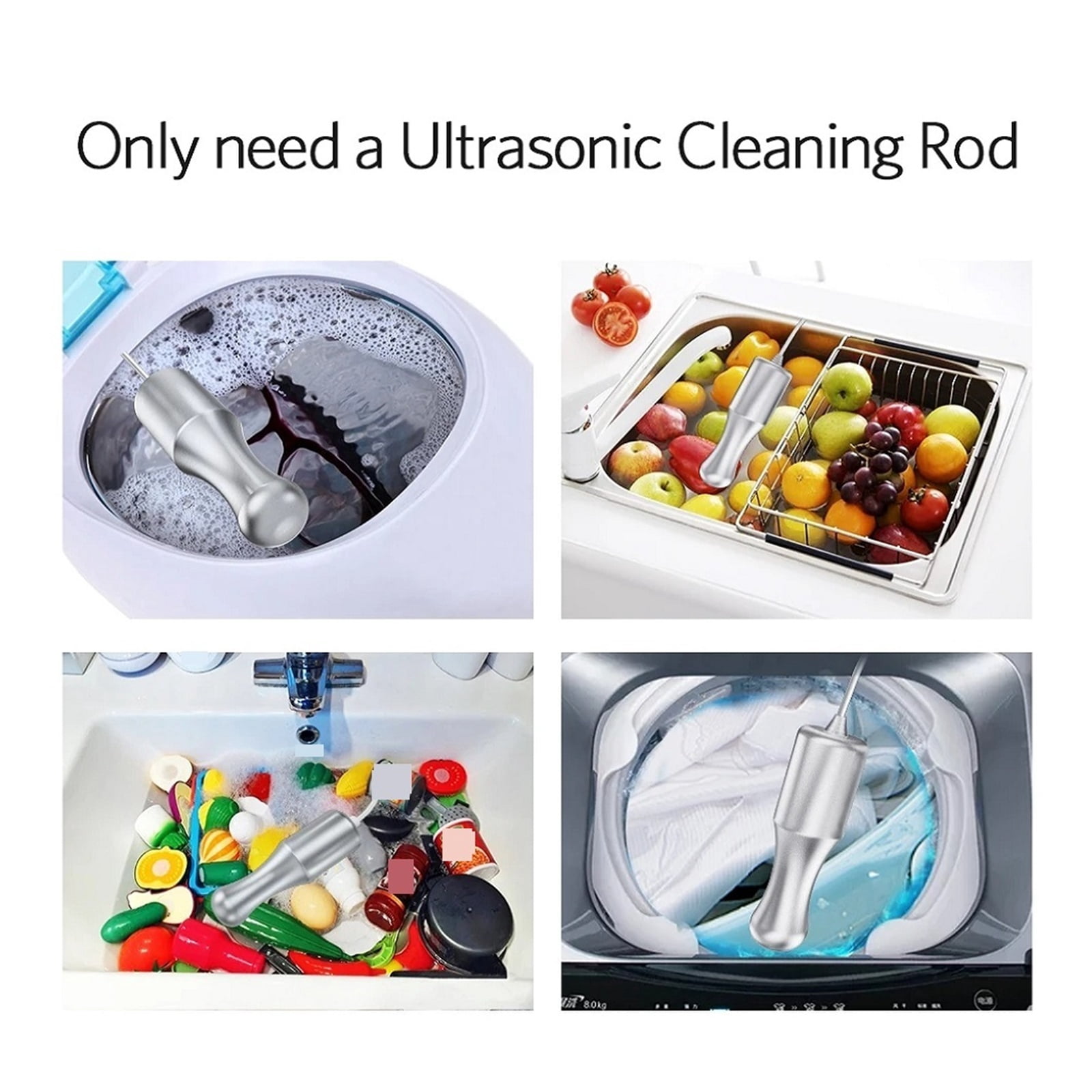 Portable Ultrasonic Cleaner for Home, Ultrasound Cleaning Bath, Jewelry Glasses Washing Machine