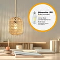 thumbnail image 2 of Plug In Pendant Light, 15FT Hemp Rope Cord,Hanging Lights With Plug In Cord Dimmable Rattan Hanging Lamp Wicker Woven Basket Lampshade, Industrial Plug In Ceiling Light Fixture For Kitchen (brown), 2 of 7