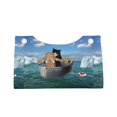 thumbnail image 2 of Zufioo Two Brave Cats Are Floating On The Sea Iceberg Print Long Leather Tissue Bag, PVC Waterproof Napkin Facial Tissue Organizer Dispenser for Living Room, Office, Desk, 2 of 7