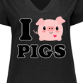 thumbnail image 4 of Inktastic I Love Pigs Women's Plus Size V-Neck T-Shirt, 4 of 5