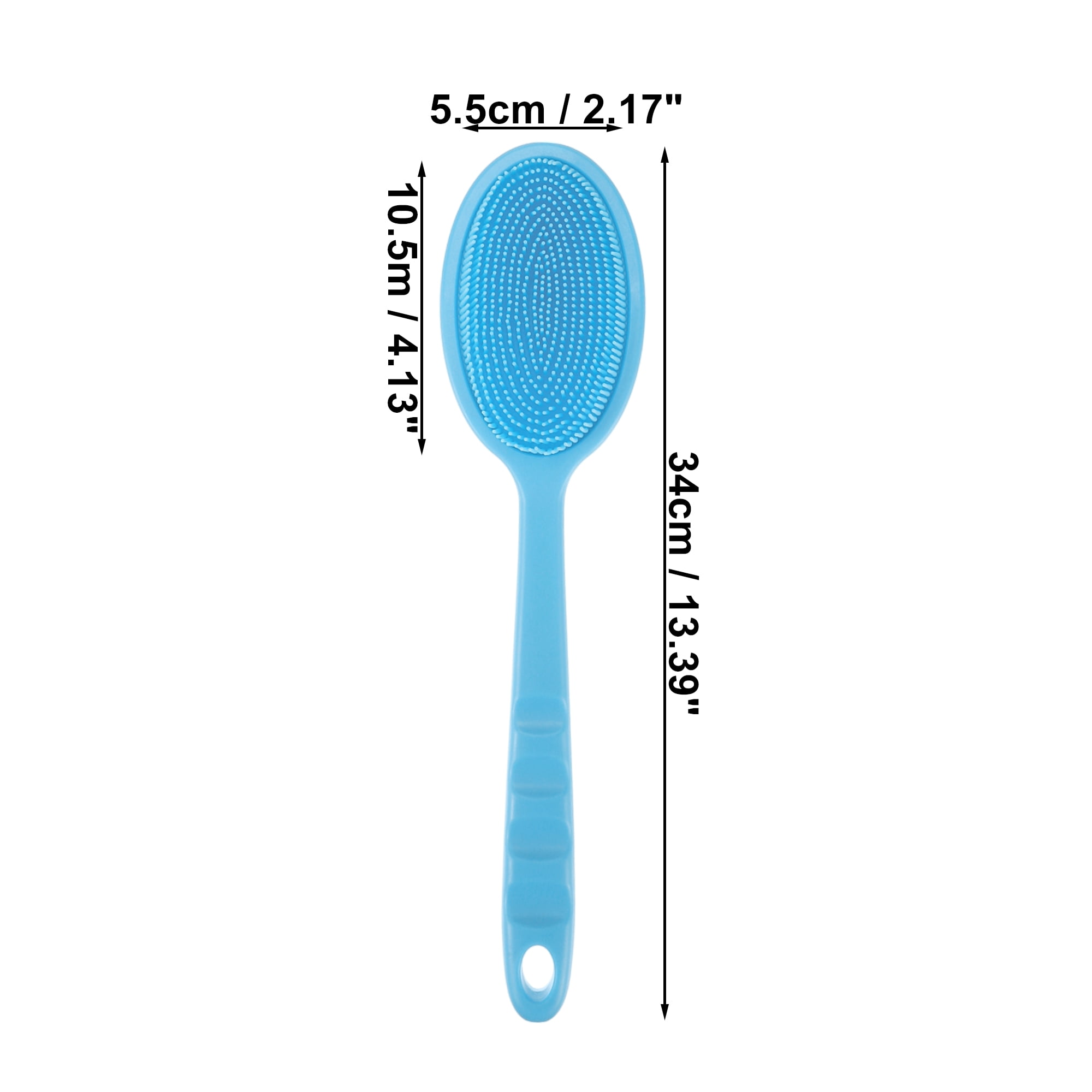 Unique Bargains 1pc Long Handle Bath Brush for Shower 13.39" Length Blue