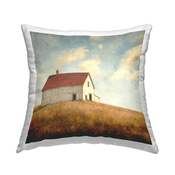 Stupell Industries Barren Farmland Barn Decorative Printed Throw Pillow Design by Steve Huntziker.