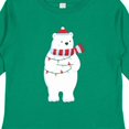 thumbnail image 4 of Inktastic Christmas Bear, Polar Bear, Hat, Christmas Lights Boys or Girls Long Sleeve Toddler T-Shirt, 4 of 5