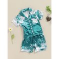thumbnail image 3 of Bagilaanoe 2Pcs Toddler Baby Girl Summer Pajamas Set Tie Dye Short Sleeve Shirt and Shorts 1T 2T 3T 4T 5T 6T Kids Sleepwear Loungewear, 3 of 7