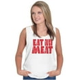 thumbnail image 3 of No Meat Vegetarian Vegan Cute Veggie Plus Size Graphic Tank Top Brisco Brands 2X, 3 of 5