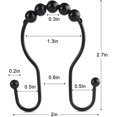 thumbnail image 3 of Ganchos para cortina de ducha, 12 anillos para cortina de ducha, rodillo de acero inoxidable resistente al óxido, ganchos de ducha deslizantes dobles anticaídas para cortinas de ducha de baño (negro) JFHHH pequeña, 3 of 5