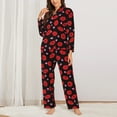thumbnail image 2 of Balery lips and hearts Pattern Pajama Sets for Women Long Sleeve 2 Piece Sleepwear Loungewear Sets Soft PJ's with Pockets Long Sleeve Comfy Pj Sets-XX-Large, 2 of 7