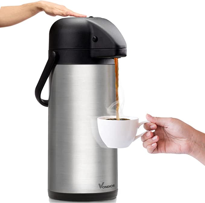 Vondior Airpot Coffee Dispenser with Pump Insulated Stainless Steel