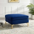 thumbnail image 4 of Modway Ardent Modern Performance Velvet Ottoman in Navy/Gold, 4 of 7