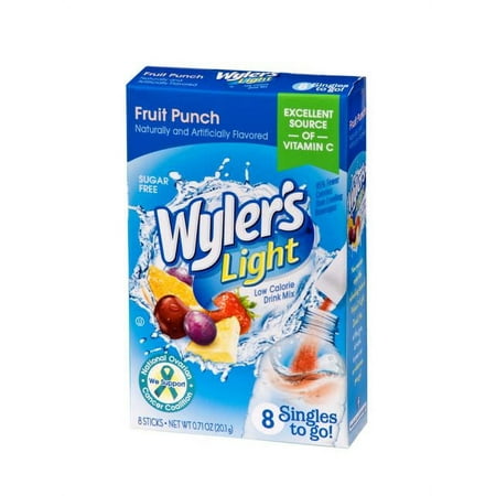 Wyler's Light Drink Mix Singles To Go! Fruit Punch, Sugar Free, 8-ct box