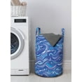 thumbnail image 3 of Abstract Laundry Bag, Abstract Blue Toned Waves Flowing Gale Marine Sea Ornamental Illustration, Hamper Basket with Handles Drawstring Closure for Laundromats, 13" x 19", Multicolor, by Ambesonne, 3 of 4