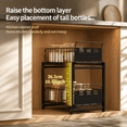 thumbnail image 4 of Slide Out Under Sink Organizer, 2-Tier Pull Out Cabinet Drawer with Metal Baskets, Kitchen & Bathroom Storage Shelf, Black/Silver., 4 of 10