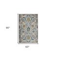 thumbnail image 4 of 5' x 7' Orange and Ivory Floral Power Loom Area Rug, 4 of 10
