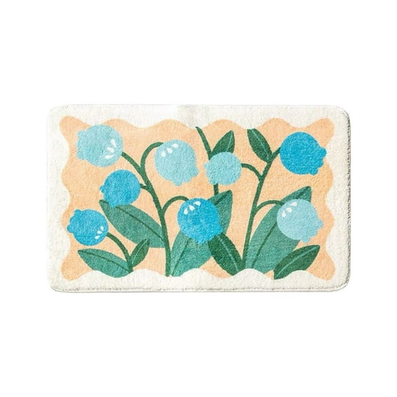 Hiroekza Floral Bathroom Rugs Non Slip Washable Bath Mat 40x60cm - Super Soft, Quick Dry, Anti Mold, Cloud Comfort for Bathroom Floor, Tub and Shower