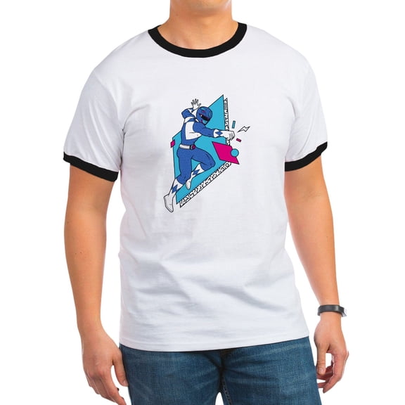 CafePress - Power Rangers Blue Ranger Pun Men's Ringer T Shirt - 100% Cotton Ringed T-Shirt