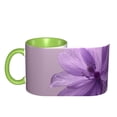 thumbnail image 4 of Purple Floral Coffee Mug Fun Custom Ceramic Mugs 11oz Green, 4 of 5