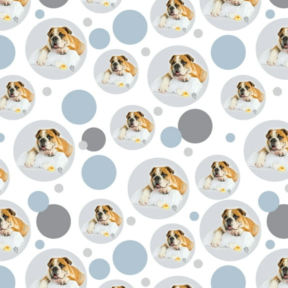 British Bulldog Puppy Dog Bath Towel Rubber Duck Premium Gift Wrap Wrapping Paper Roll