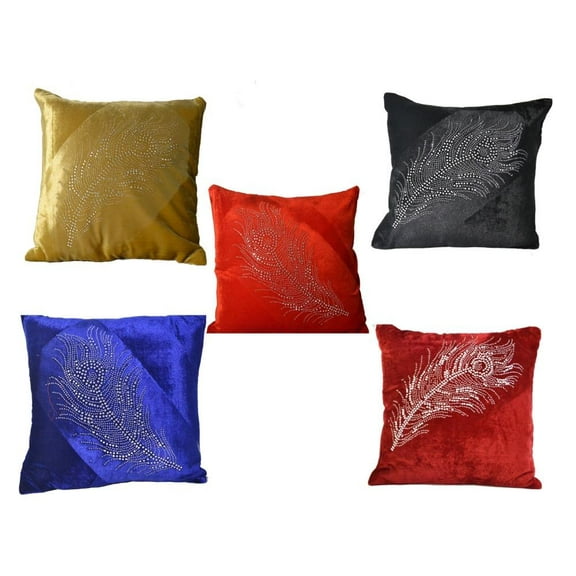 Set Of 5 Multi Color Velvet Cushion Cover